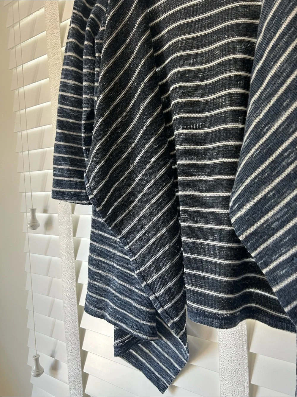 Style & Co Sweater Navy and White Stripes Petite Small
